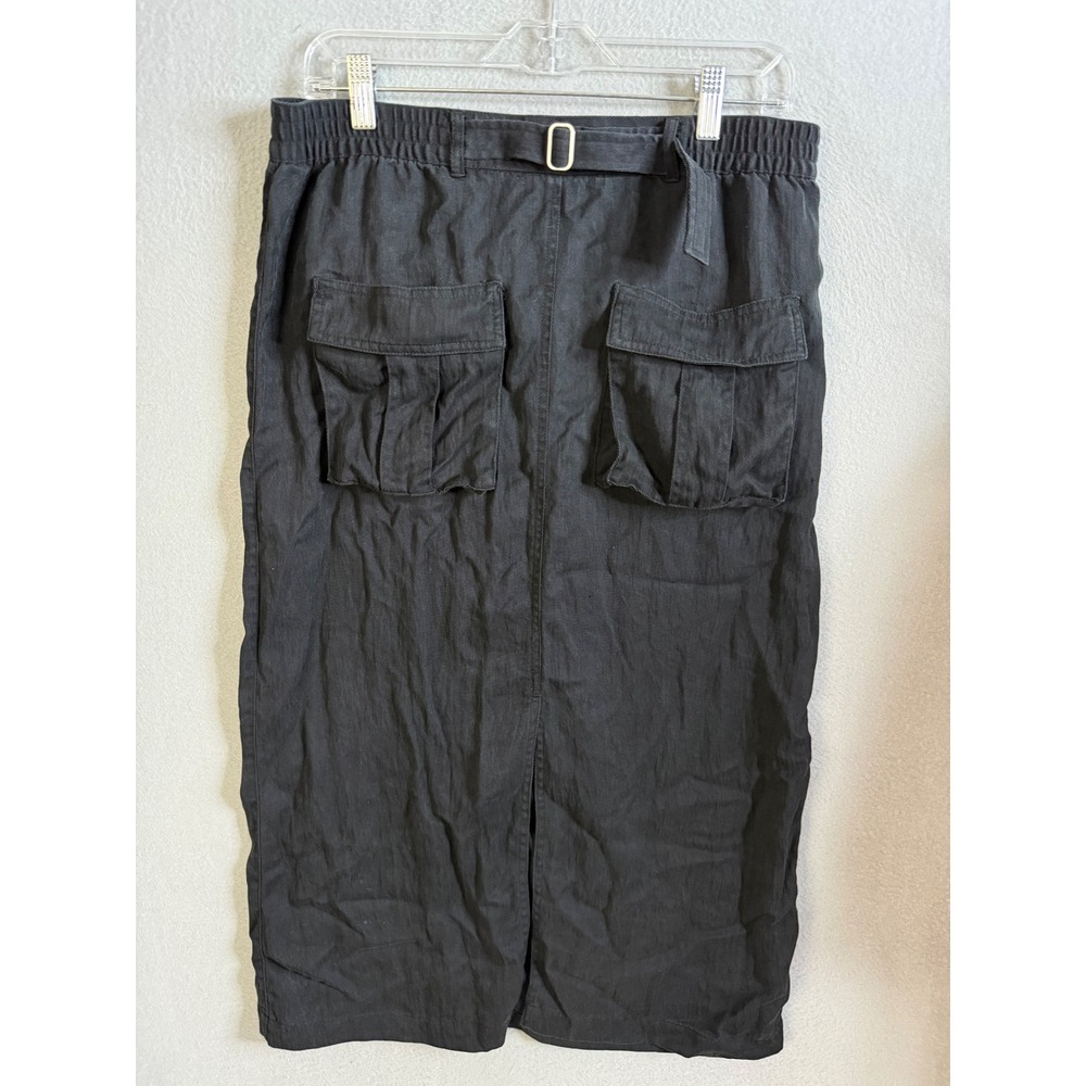 H&M Skirt‎ Women's Size 12 Midi Buckle Detail Elastic Waist
